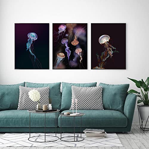 Méduses Affiches pour Salon Grand Format 70x100cm Déco Murale Toile