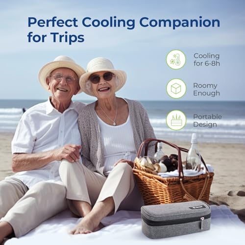 image for AUVON Portable Insulin Cooler Travel Case, Insulated Diabetic Bag with