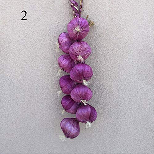 Artificial Hanging Vegetable String,Artificial Onion String,Fake Garlic Hanging,for Kitchen Garden Decoration Photography Props(2)