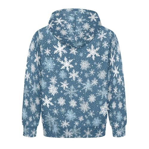 Kids Hoodies Sweaters Christmas Xmas Snowflake Hooded Sweatshirts with Big Pockets for Boys Girls B04004032