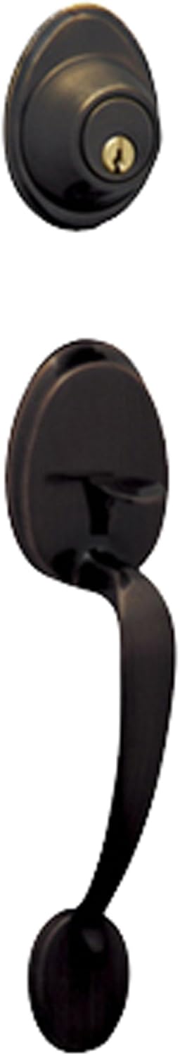 Schlage Dexter JH58BAR619 Barcelona 2 Pieces, Handle And Deadbolt With Keys, Exterior Only, Satin Nickel