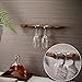 Ripeng 4 Pcs Wall Mounted Wood Stemware Rack Champagne Holder Rustic Wine Glass Hanging Shelf Wood Floating Glassware Wall Holder for Party Kitchen Bar Organizer 17 x 3 x 0. 8 Inch (Dark Brown)
