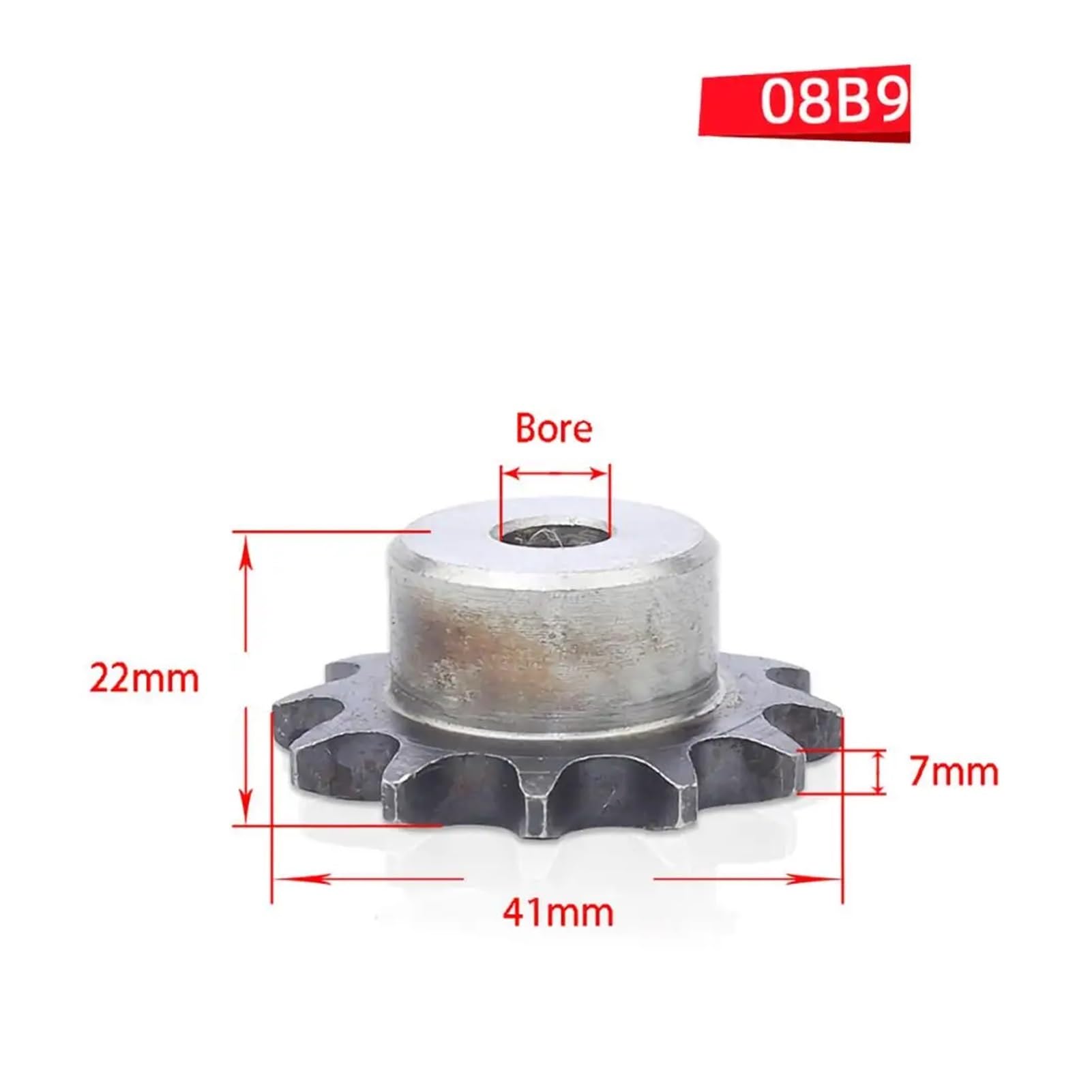 Pignon d'entraînement for chaîne 9-24 dents en acier A3 08B, pas de 12,7 mm, roue dentée industrielle(20 Teeth)