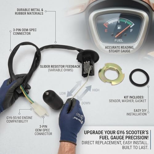Sensor de nivel de combustible con conector de 3 pines para moto GY6 5
