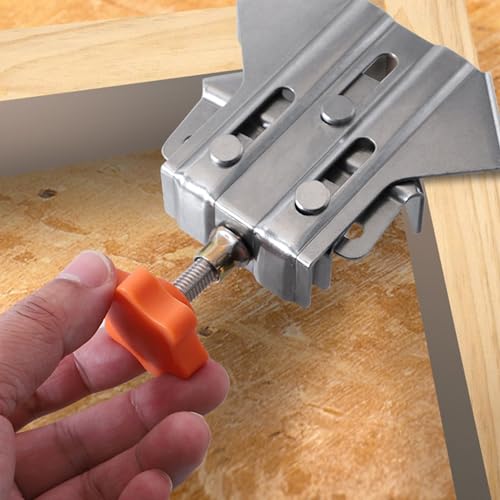 90 Degree Right Angle Clamp, 4 Pack Open Right Angle Clamp 90 Degree Clip Fixer Stainless Steel Woodworking Corner Clip for DIY Photo Frame, Woodworking, Gifts for Men Dad