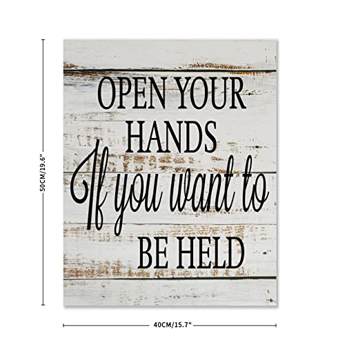 Panneau en bois Open Your Hands pour une déco murale positive et inspirante - 3