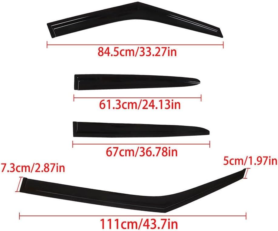 Window Visor Smoke Sun Rain Vent Guards Shade Acrylic 2pcs for Hyundai for Veloster 2012-2017 Front and Rear Doors 4 Pieces 224-0713