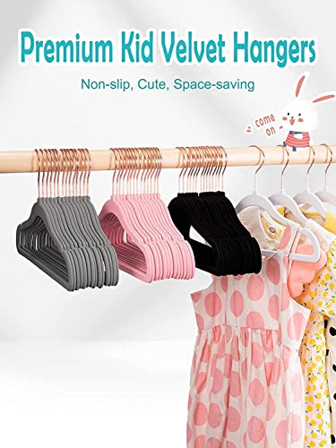 Premium Velvet Baby Hangers For Closet 50 Pack, 11.8" Safe Durable Baby Clothes Hangers For Nursery With 6 Pcs Closet Dividers, Sturdy Felt Hangers For Toddler/Infant/Kids/Childrens - Pink #TOP2