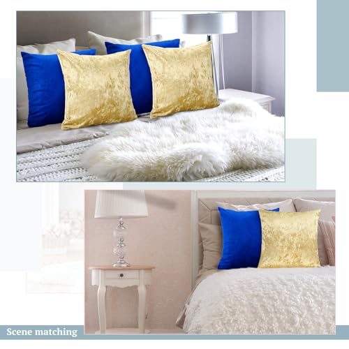 Housse de coussin douce bleu marine et or au design élégant 45x45 cm