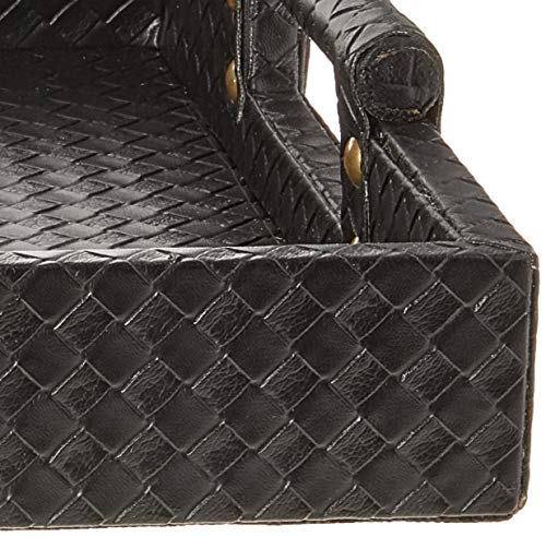 American Atelier 19x14 Leather Serving Tray with Handles