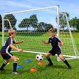 NAIZEA Soccer Goals - 12x6FT Soccer Goals for Backyard Training- Portable Metal Soccer Net for Youth & Adults - Heavy Duty Steel for Indoor Outdoor Games & Practice
