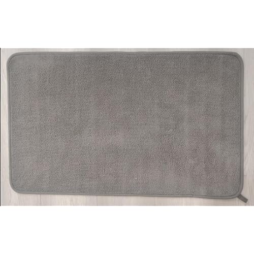 MontVoo Quick Dry Bath Mat, Super Absorbent Bathroom Rug, 3D Honeycomb Mesh Base Non Slip Bath Mats for Bathroom, Dryer-Friendly & Washable Durable Bath Rug for Shower, Sink, V-Darkgrey 24"x
