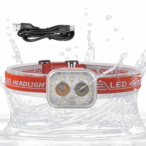 Genérico Linterna frontal, Faro de nocturna, Linterna frontal de luz fuerte para nocturna, Herramienta de iluminación exterior de diseño ajustable para ciclismo, camping, y montañismo