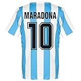 100 Polyester. Le Coq Sportif 1986 Argentinien Home Retro Trikot + Maradona 10 - S