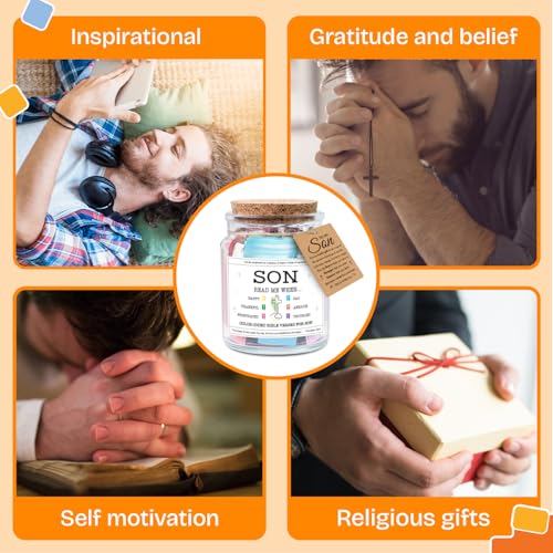 Image of NewEleven Gift For Son - High School Graduation Gifts for Boys - Confirmation Gifts for Boys, Teen Boys - Birthday Gift For Sons From Mom, Dad - Bible Verse Jar