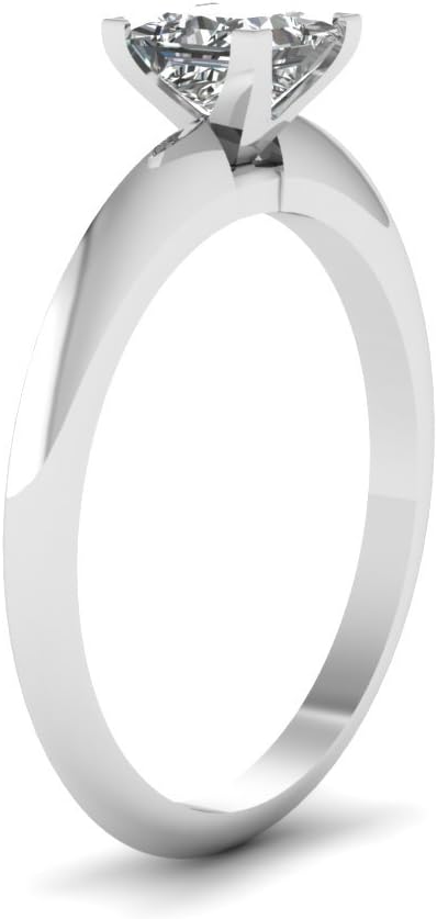 Choose Your Gemstone Knife Edge Solitaire Ring Sterling Silver Princess Shape Solitaire Engagement Rings Ornaments Surprise for Wife Symbol of Love Clarity Comfortable US Size 4 to 12