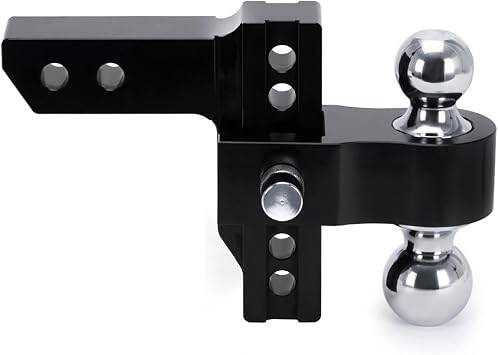 Adjustable Trailer Hitch 2" Receiver 6" Drop/Rise Drop Hitch 12500 LBS GTW Ball Mount 2" 2-5/16" Dual Towing Ball Double Locks