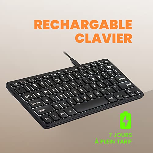 Mini clavier sans fil AZERTY Perixx PERIBOARD-732 touches ciseaux rétro-éclairé - 4