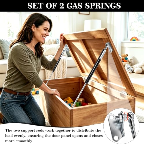 2 Verin a Gaz 380 Mm 280N avec Supports en L et Gants Verin de Coffre – vue 3