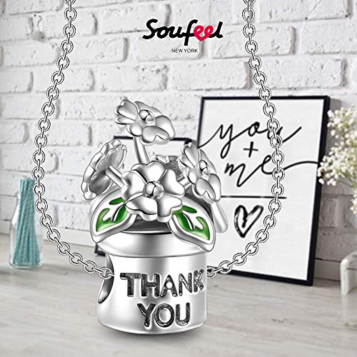 Soufeel 925 sterling Silver Thank You charm Fit
