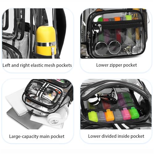 TPU Clear Backpack Heavy Duty, Clear Backpack Heavy Duty Stadium Approved Transparent Large Plastic, See-Through Bag (Purple)4