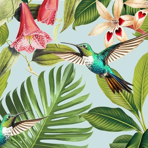 Set of 2 Individual Decoupage Paper Party Napkin Hummingbird Bird Watercolor Decor Luncheon Napkins for a Birthday Holiday, Wedding, Cocktail Party