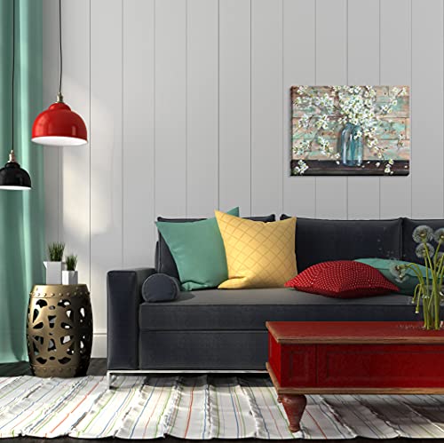 Gango Home Decor Beautiful Watercolor-Style Blossoms In A Mason Jar Floral Print By Tre Sorelle Studios; One 20X16In Stretched Canvas #TOP4