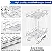 Fulgente Chrome Finish Pull Out Drawers Cabinet Organizer, Professional Large Wire Basket Frame 2 Tier Heavy Duty Slide Out Kitchen Storage Organizations Shelves Sliding Pantry 11