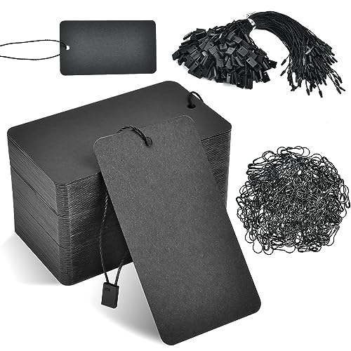 Étiquettes de prix noires inscriptibles pour identifier cadeaux et vêtements