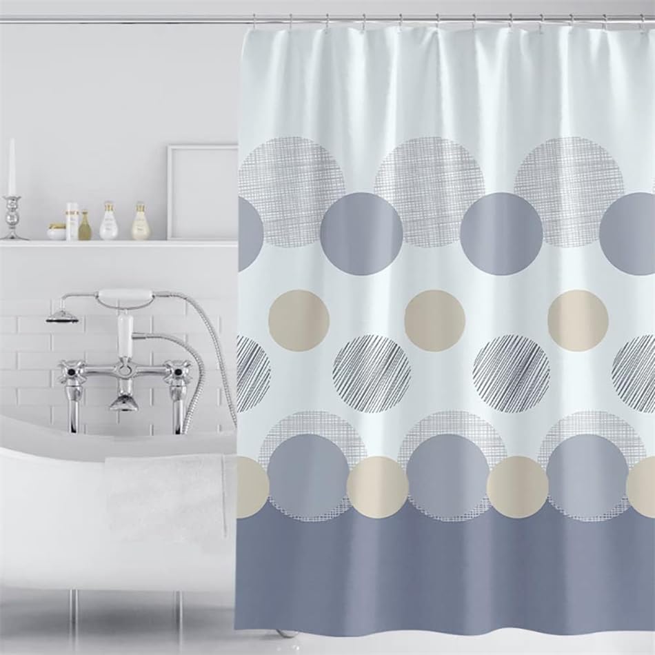 Lkw Ogechi Cortina de Ducha Antimoho Impermeable Dobladillo Ponderado, Cortina de Baño de Poliéster para Cuarto Húmedo, Cortina de Ducha Extra Larga Lavable de Secado Rápido (200x200cm)