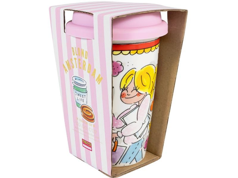 Blond Amsterdam To-Go Becher Sweet Life – Porzellan Thermobecher mit...