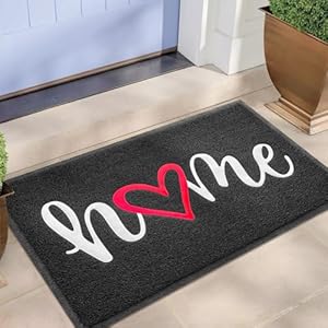   EARTHALL-Door-Mat-Outdoor-Indoor-Home-Doormat-30x175-Durable-Floor-Mat-Non-Slip-Rug-Ultra-Absorb-Mud-Easy-Clean-Front-Doormat-for-Garage-Entryway-Patio-High-Traffic-Areas-Black