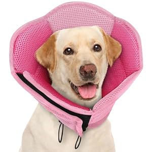 AOFITEE Dog Cones for Large Dogs, Soft Cone for Dogs to Stop Licking, Adjustable Large Dog Cone Collar After Surgery, Breathable Pet Recovery Cones Elizabethan Collars for Wound Healing, Pink X-Large
