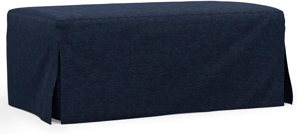 Sunset Trading Newport Slipcover Only for 44" Wide Ottoman | Stain Resistant Performance Fabric | Navy Blue