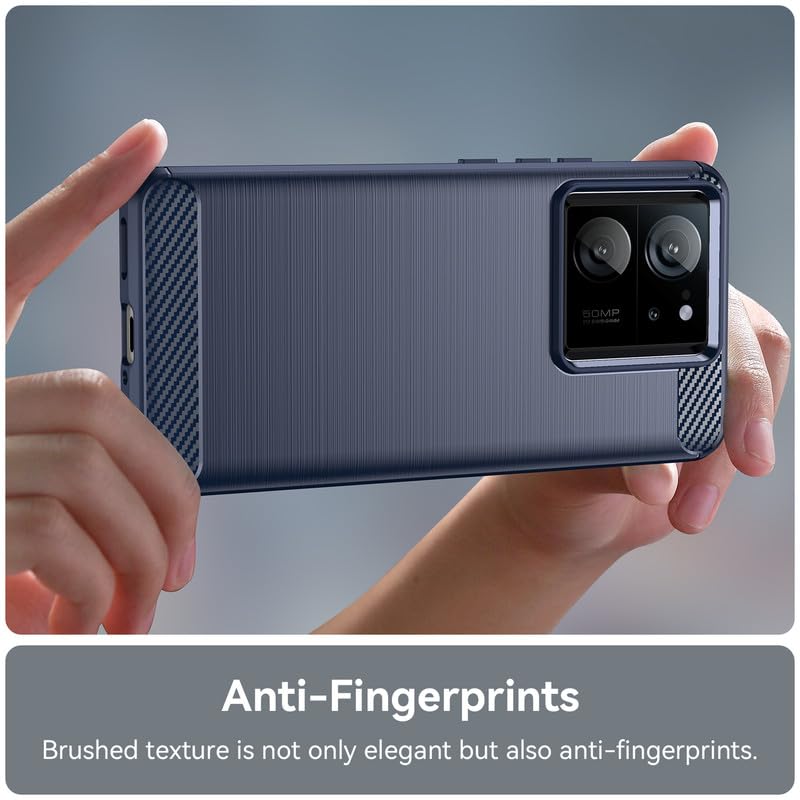 Image of Hybrid Carbon Fiber Back Case for Xiaomi Mi 13T / Mi 13T Pro (Blue)
