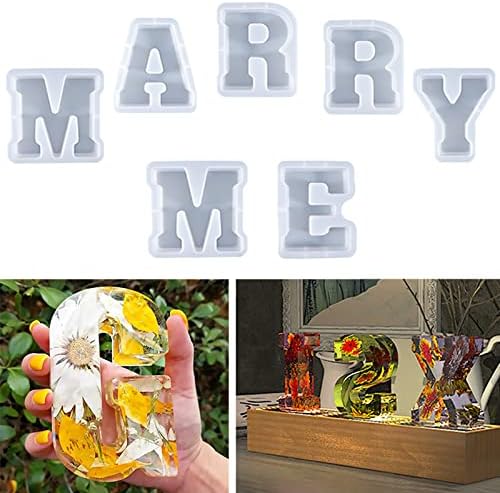 Miniatura 2 de Molde de letras grandes de 7 pulgadas para resina, 26 letras mayúsculas del alfabeto, molde de alfabeto grande de la A a la Z para hacer velas de