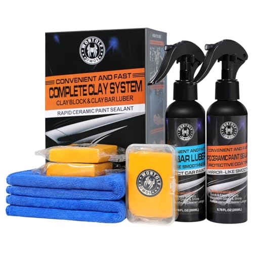 Heavy Duty Car Clay Bar Auto Detailing Clay Luber Synthetic Lubricant Kit – Ceramic Coating Spray Ceramic Coating for Car – Maximum Gloss & Unsurpassed Slickness