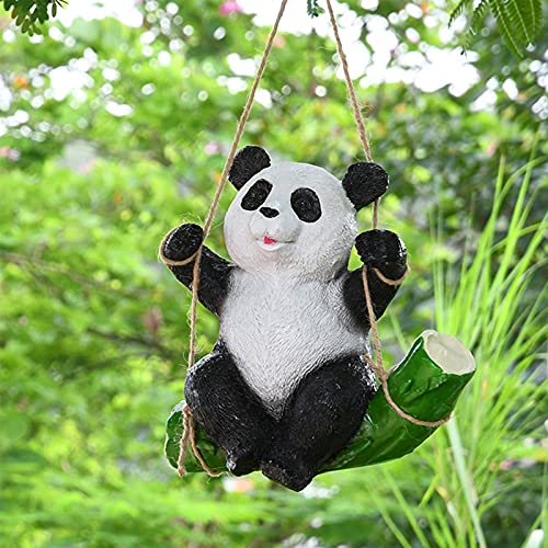 Estatua de panda colgante XJBTBA, figura decorativa detallada para paisajismo en jardines