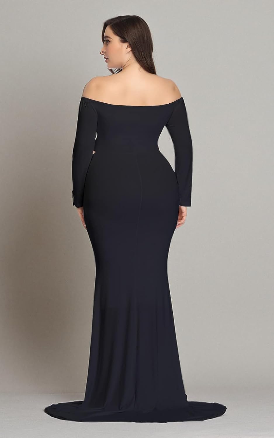 Mommy Jennie Long Sleeve Maternity Dress for Photoshoot Stretchy Pregnancy Fitted Gowns for Baby Shower - Image 4