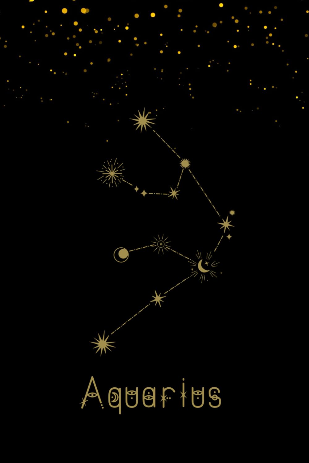 Aquarius: Zodiac Sign Notebook, Horoscope Journal with the Aquarius star constellation on each interior page.