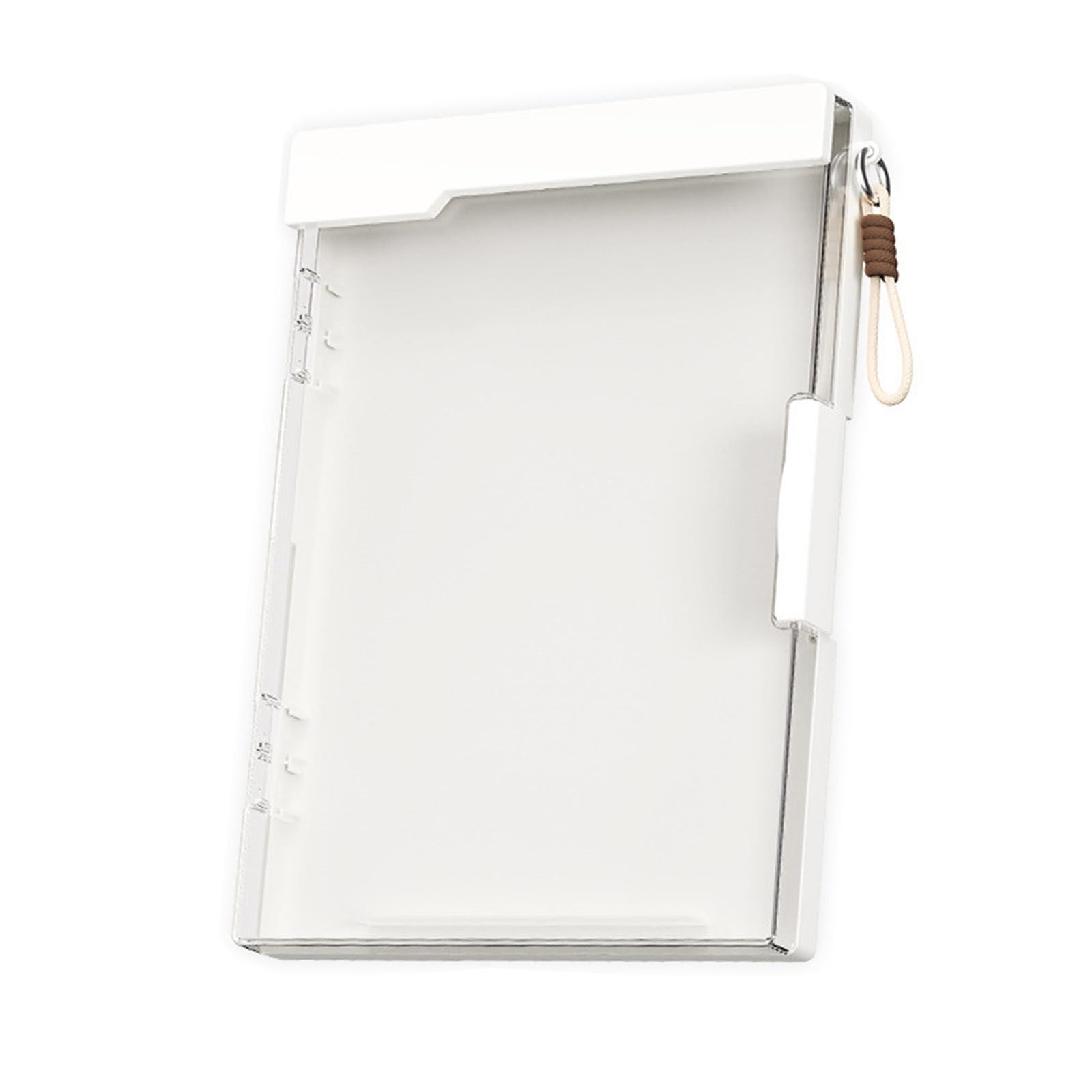 Bbajszx 2 Compartment Document Storage Box with Clipboard Water Resistant ABS File Organiser for School 9.88x13.39Inch Transparent Document Directory
