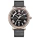 Produktbild Männer und Frauen Uhren, wasserdichte Uhr, Band Quarz einfaches Design Zifferblatt Business Fashion Armbanduhr Kratzfeste Smart-Uhren für Frau (schwarzer Gürtel Roségold Schale)