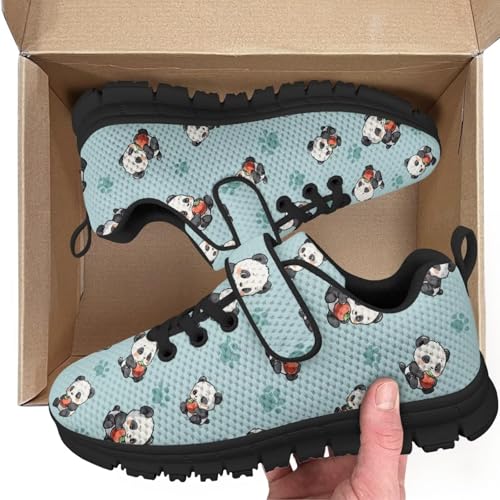 Unisex-Child Boys Girls Shoes Anti-Skid Tennis Sneakers Outdoor Casual Kids Shoes Running Shoes Little Kid Panda Dog Paw Pattern（Black Sole）2