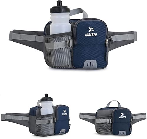 Vista 10 de Clakllie Riñonera para correr con soporte para botella de agua, bolsa de cintura impermeable a la moda para viajes, senderismo al aire libre