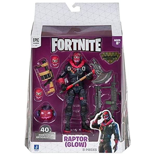 Fortnite FNT0657 6 tum legendarisk serie figur pack – mörk raptor
