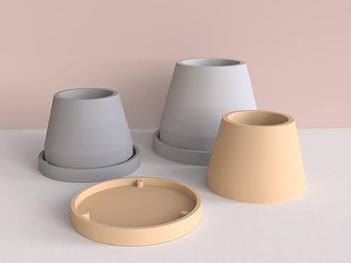 Miniatura 7 de Molde de maceta grande con bandeja de silicona, moldes de silicona para macetas de bricolaje, moldes de soporte para bolígrafos, moldes para