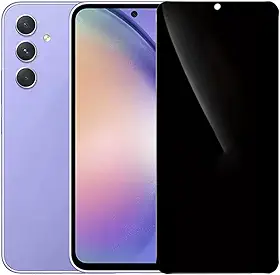 Pacote com 1 protetor de tela de privacidade para Samsung Galaxy A54 5G, película de vidro temperado anti-espião, cobertura total, antiarranhões, sem bolhas, fácil instalação