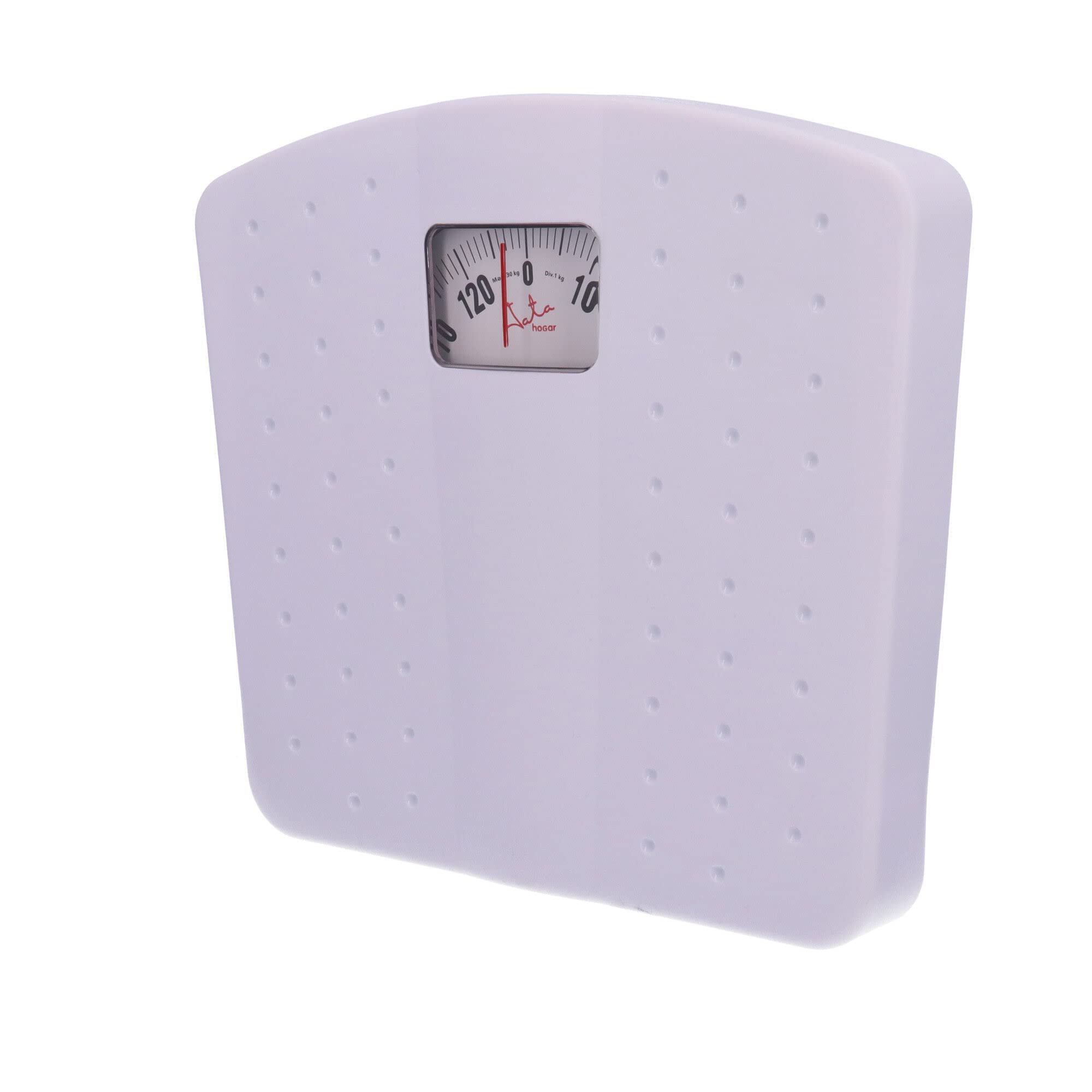 Jata 70 - Báscula de Baño Mecánica, Gran Tamaño, Base de gran resistencia, Números extra grandes, Control manual de ajuste, Antideslizante, Blanco