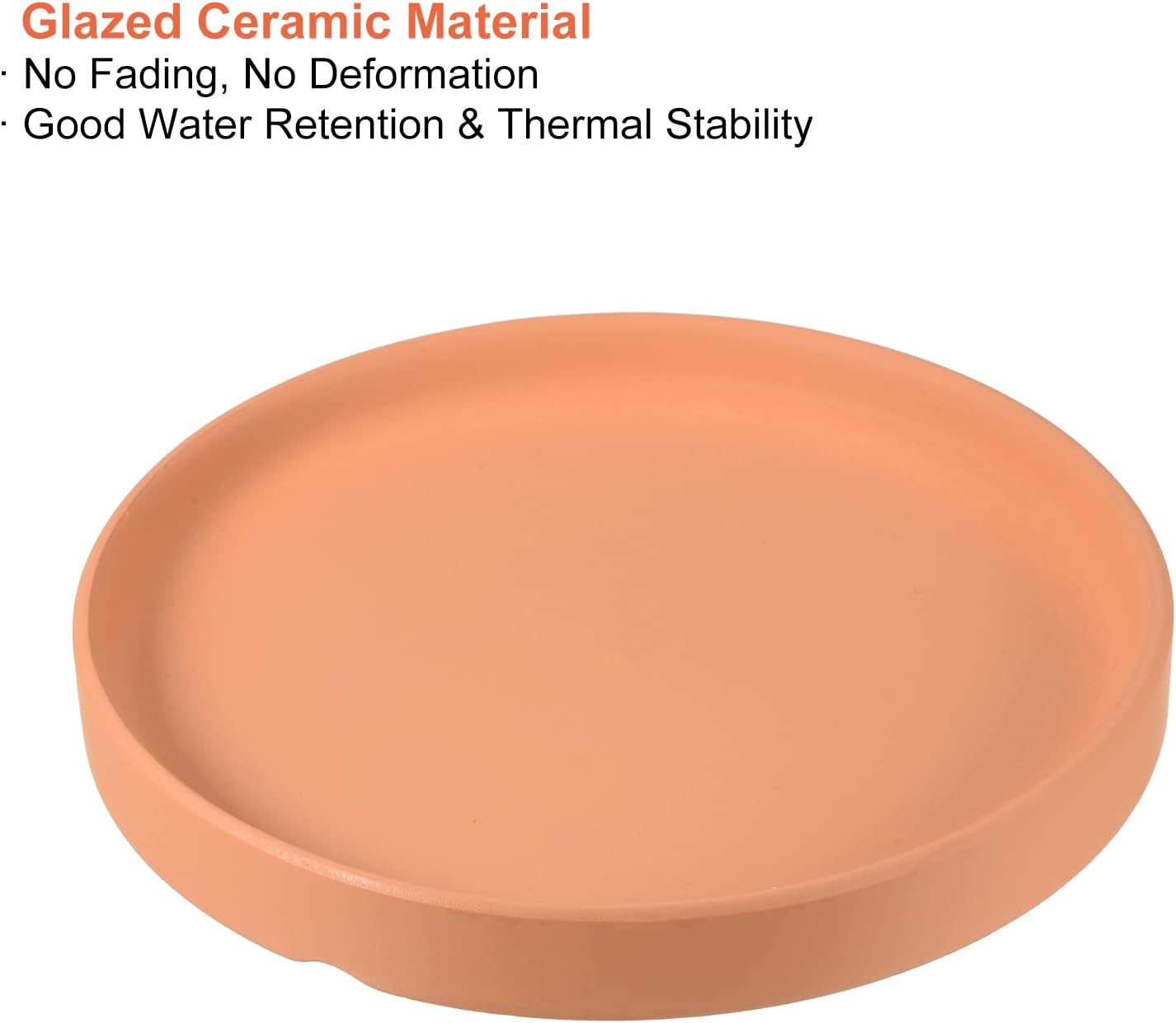 PATIKIL Plant Pot Saucers 6 Inch, 2 Pack Ceramic Round Flower Drip Tray for Indoor Outdoor, Orange