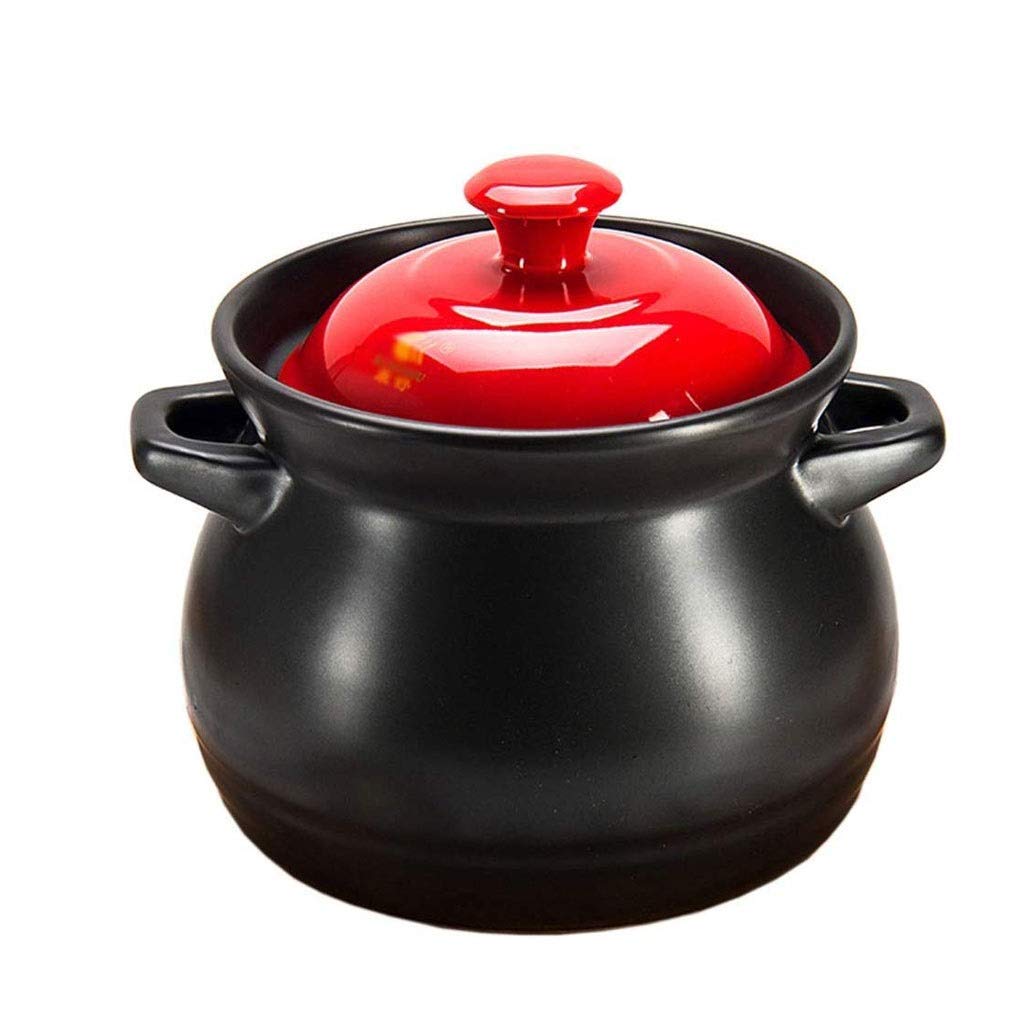 Olla de cerámica cazuela versátil con doble asa para guisados y cocina diaria